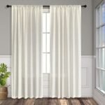 Natural Linen 84-Inch Back Tab Curtains - 2 Panel Light Filtering Semi-Sheer Ivory Cream Drapes for Rustic Boho Living Room & Bedroom - Image 8