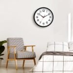 Roymnie 8-Inch Silent Non-Ticking Wall Clock: Modern Battery Operated Classic Decor for Any Room (Black) - Image 2