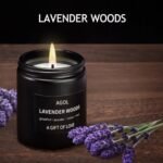 AGOL Men's Scented Candles: Premium Lavender Woods Soy Wax Gift for Unique Birthdays. - Image 2