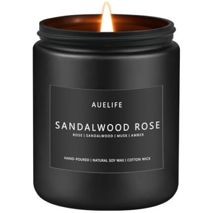 Sandalwood Rose Candle | Scented Candles for Home, Aromatherapy Candle - Soy Candles for Home Scented, Gifts for Women Men, House Fragrance Decoration -7oz