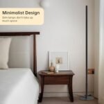 Marlrin Minimalist 57.8" LED Corner Floor Lamp, 2700K-6500K, Dimmable with Remote, Black. Ideal for Living Room or Bedroom. - Image 4