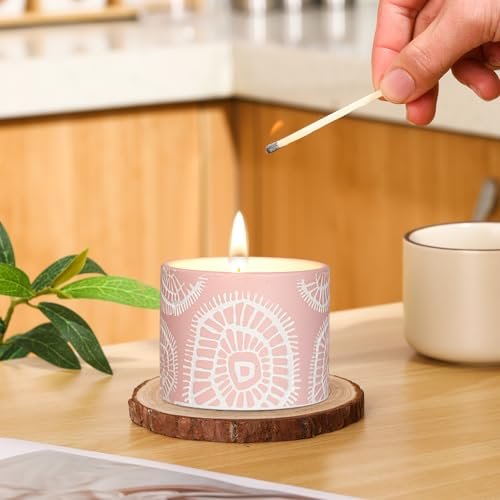 41Ujow23lfL._SL500_.jpg Sandalwood Scented Candle in Minimalist Plaster Jar - 7oz Long-Lasting Soy Wax for Home & Meditation - Image 5