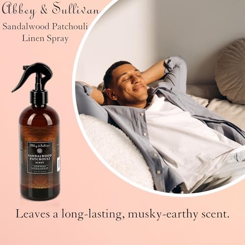 41UjwcA0xJL._SL500_.jpg Abbey & Sullivan Linen Spray - Sandalwood & Patchouli, Earthy Odor Eliminator, 2-Pack, 16 oz - Image 6