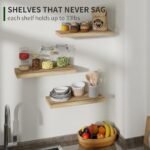 Set of 3 Rustic 17-Inch Black Wood Floating Shelves for Invisible Wall Mounting in Any Room - Image 6