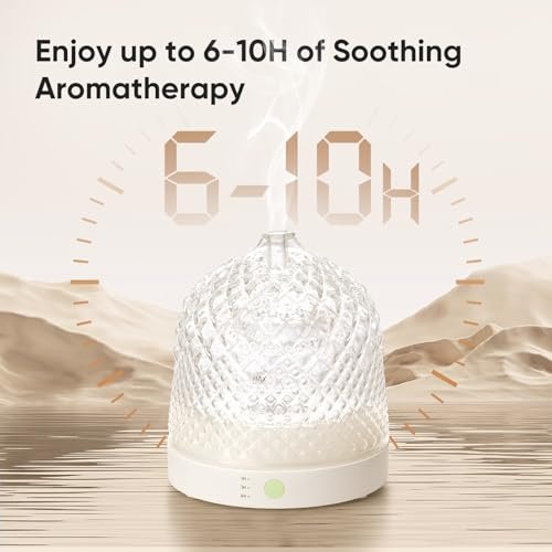41WMHjHn7KL._SL500_.jpg Lecdura 200ml Glass Essential Oil Diffuser: Ultrasonic Aroma Diffuser with Color Timer & Auto-Off for Home, Office, Yoga. - Image 6