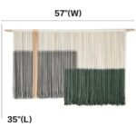 Large Green Dip Dye Macrame Wall Hanging - Bohemian Yarn Tapestry Decor 57"W x 35"L - Image 5