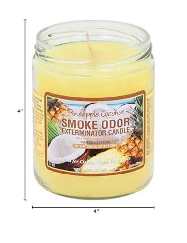 41Wpe-hbJoL._SL500_.jpg Pineapple & Coconut Smoke Odor Exterminator Candle - 13 oz for fresh, clean-smelling spaces! - Image 2