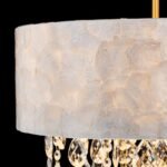 LumFurn 4-Light Drum Capiz Shell Crystal Chandelier - Coastal Pendant for Dining Room, Adjustable D18x21-68" with Gold Finish. - Image 7