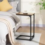 AMHANCIBLE C Shaped End Tables - Set of 2 TV Trays for Living Room & Small Spaces, Rustic Brown HET02CBR - Image 2