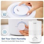 LEVOIT Quiet Humidifier for Bedroom: 3L Top Fill, 25W Cool Mist Diffuser for Home & Nursery. 360° Nozzle for Rapid Ultrasonic Humidification. - Image 8