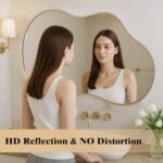 WEER 20x36 inch Gold Asymmetrical Wall Mirror – Decorative Aluminum Alloy Frame for Bathroom, Bedroom, Entryway. - Image 5