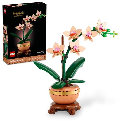 LEGO Botanicals Mini Orchid Set - Artificial Flower for Home LEGO Botanicals Mini Orchid Building Set - Artificial, Fake Orchid for Home Decor, Adults Ages 18+ - Gift for Birthdays - Indoor Plant Decorations for Table, Desk, Office - 10343