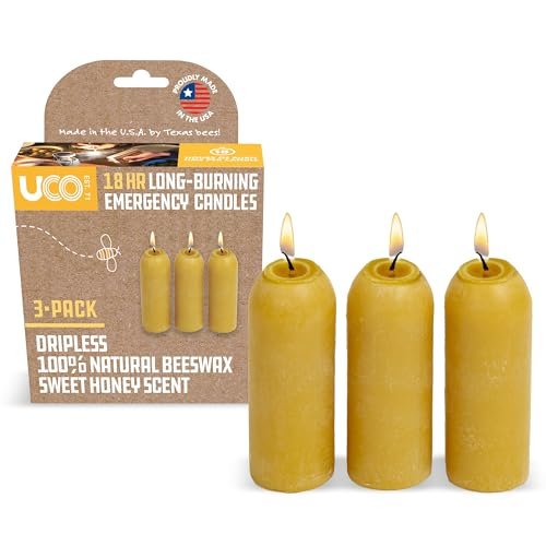 UCO 12-Hour Natural Beeswax Candles - 3-Pack Candle Lantern for UCO 12-Hour Natural Beeswax Candles - Candle Lantern - 3 pack