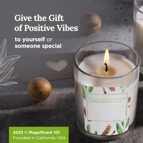 41ca425WgbL._SL500_.jpg Magnificent 101 Sage & Palo Santo Candle Set - 3-Pack, 3.5 oz Each, 42h Burn for Energy Cleansing - Image 6