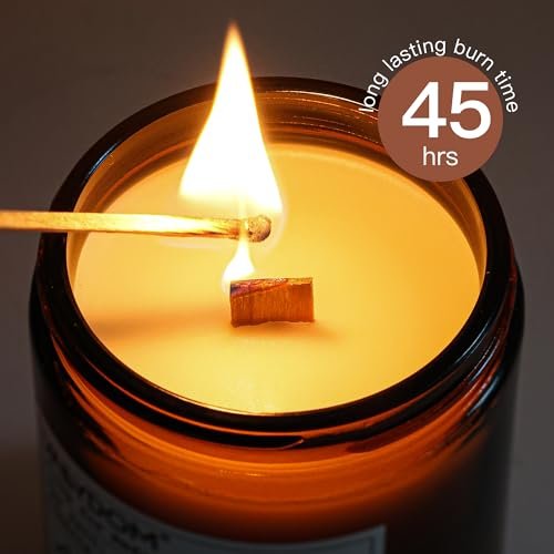 41cbrqUSwL._SL500_.jpg VALLYDOM Scented Candles, 7.5oz Relaxing Aromatherapy Candle with Wooden Wick—45hrs of Stress Relief for Men & Women. Perfect Birthday Gift! - Image 4