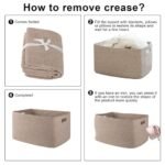 OIAHOMY 75L Woven Blanket Storage Basket with Handle, Cotton Rope Organizer, 22”x17”x12”, Ideal for Living Room or Nursery Toy Storage, Brown Variegated. - Image 9
