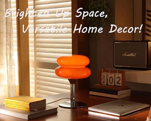41cgAdq-NBL._SL500_.jpg Glivpny Mushroom Lamp: Dimmable Mid-Century Modern Bedside Light for Bedroom & Living Room (Orange) - Image 5