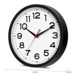 Roymnie 8-Inch Silent Non-Ticking Wall Clock: Modern Battery Operated Classic Decor for Any Room (Black) - Image 9