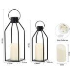 HPC Decor Modern Farmhouse Lantern - Black Metal Candle with Timer & Flickering Light for Home & Outdoor Decor. Perfect for Living Room, Table, and Fireplace. - Image 6