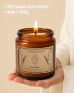 Large 16oz Lavender Scented Soy Candle - 100 Hour Burn Time, Perfect for Gifts & Aromatherapy - Image 4