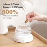 Lecdura 200ml Glass Essential Oil Diffuser: Ultrasonic Aroma Diffuser with Color Timer & Auto-Off for Home, Office, Yoga. - Image 2