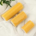 Hand-Rolled Pure Beeswax Pillar Candles, 3-Pack - Unscented, Smokeless, Dripless, 60-Hour Burn - Image 6
