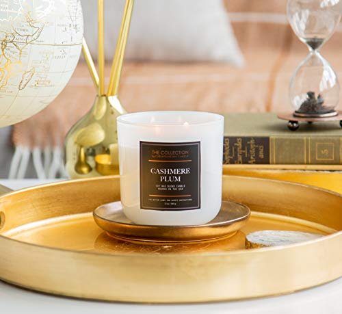 41eO4aIeNDL._SL500_.jpg Chesapeake Bay Candle, 12oz Cashmere Plum 2-Wick Soy Candle with White and Copper Lid - Image 3