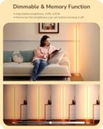 EDISHINE LED Corner Floor Lamp: Modern Slim Design, Dimmable, 57.5" Adjustable Height, 3000K Warm White (Gold) for Living Room, Bedroom, Office. - Image 2