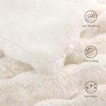 Cozy Faux Rabbit Fur Throw Blanket - 50x60", Fluffy Plush Cream White for Couch & Bed - Image 4