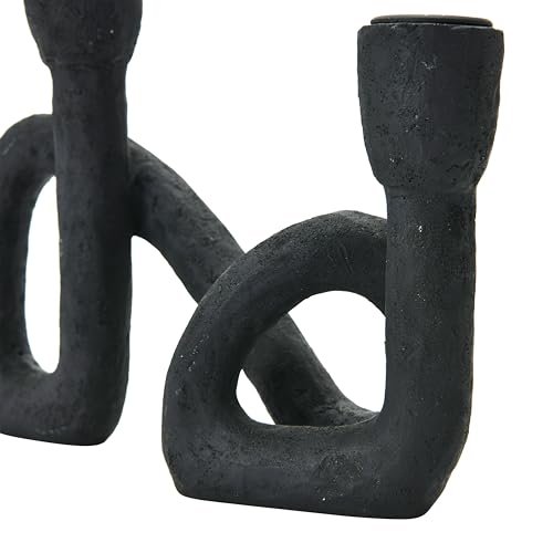 41fs8JirLqL._SL500_.jpg Bloomingville Modern Black Double Taper Candle Holder - Sculptural Design for Stylish Decor - Image 7