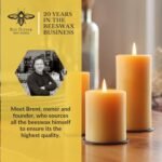 Big Dipper Wax Works Pure Beeswax Pillar Candle, 3" x 6", 90-Hour Burn Time, Large Candle. - Image 2