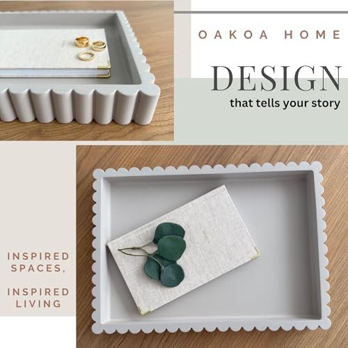 41h7KxiRa0L._SL500_.jpg OAKOA Decorative Concrete Tray for Coffee Tables - Stylish Ottoman Tray for Living Room Décor - Image 6