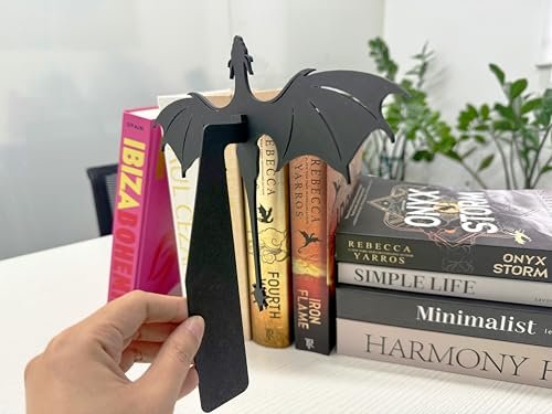 41hlS89S5YL._SL500_.jpg TwoDays 4th Wing Dragon Bookshelf Decor – Fantasy Romance Gifts for Book Lovers (8.5'' x 6.8'') - Image 4