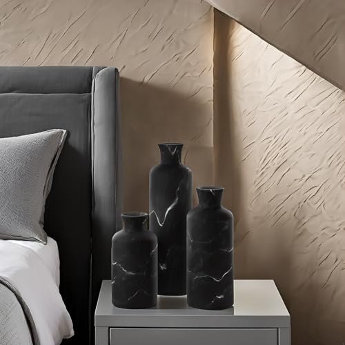 41iIjsb7-WL._SL500_.jpg Creative Scents Black Marble Vase Set - Premium Home Decor for Pampas Grass & Flowers - Image 8