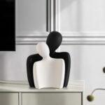 CESTATIVO Ceramic Couple Statues - Hugging Figurines for Home & Office Decor, Modern Black & White Sculptures - Image 5
