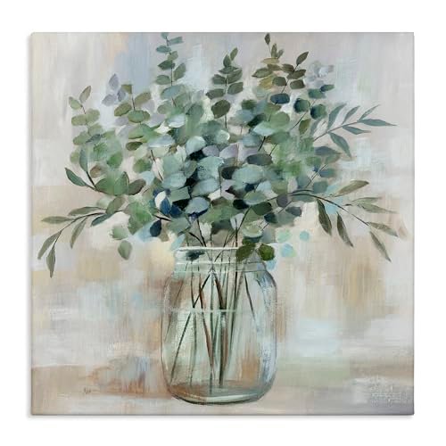 Stupell Industries Soothing Eucalyptus Flower Herb Arrangement in Rustic Jar Stupell Industries Soothing Eucalyptus Flower Herb Arrangement Rustic Jar Canvas Wall Art, Design by Nan