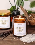 AOOVOO 6PC Scented Candle Set - Soy Aromatherapy Candles in Lavender, Vanilla, Eucalyptus, Sage, Jasmine, Sandalwood. Perfect for Home Fragrance. - Image 6