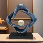CECKQUE Modern Abstract Sculpture for Home Decor - Blue Resin Art for Living Room, Dining Room & Office. - Image 4
