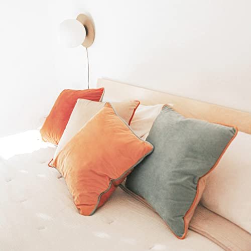 41kz7Zsg9ML._SL500_.jpg Set of 4 MONDAY MOOSE Soft Velvet Throw Pillow Covers, 18x18 inch, Orange/Teal, Double-Sided Designs. Pillow Inserts Not Included. - Image 3