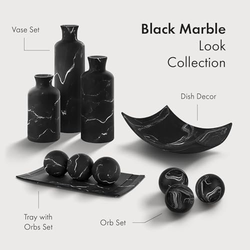 41n6Dq9zjML._SL500_.jpg Creative Scents Black Marble Vase Set - Premium Home Decor for Pampas Grass & Flowers - Image 9