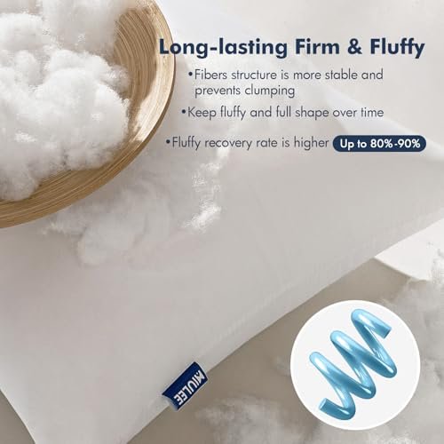 41nzDKUDiHL._SL500_.jpg MIULEE Throw Pillow Inserts, Set of 2, 18x18 Inches, Filled with 100% Virgin Fiber for Couch or Bed. - Image 3