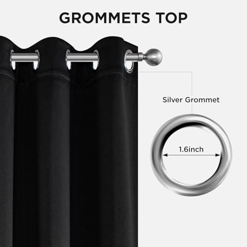 41oXx36cjKL._SL500_.jpg Joydeco 84-Inch Blackout Curtains - Thermal Insulated, Noise-Reducing Room Darkening Drapes, 2 Panels for Bedroom & Living Room - Image 5