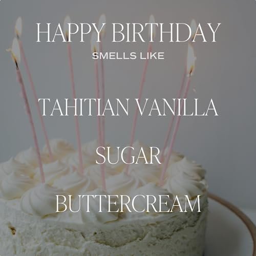 41ovAnloL._SL500_.jpg Sweet Water Decor Happy Birthday Soy Candle - Vanilla Sugar & Buttercream Scent - 9oz, 40-Hour Burn Time, Non-Toxic Gift for Mom & Friends! - Image 2
