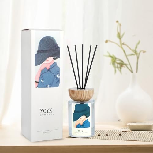 41pHNw4l7dL._SL500_.jpg Jasmine & Gardenia Reed Diffuser Set, 4oz (120ml) - Natural Home Fragrance for Office & Bathroom Decor - Image 5