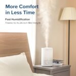 LEVOIT Quiet Humidifier for Bedroom: 3L Top Fill, 25W Cool Mist Diffuser for Home & Nursery. 360° Nozzle for Rapid Ultrasonic Humidification. - Image 2