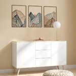 Peryiter 3-Piece Metal Mountain Wall Art - Modern Abstract Decor for Living Room, Bathroom, Office, and Gifts (Vibrant Colors) - Image 4