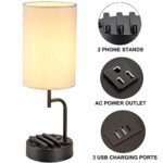 Dreamholder 2-Pack Table Lamp: Modern Desk Lamp with 3 USB Ports, AC Outlet, and Phone Stands, Ideal for Bedroom and Office. - Image 2