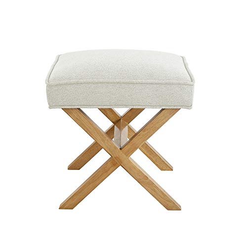 41tJTUTcIL._SL500_.jpg Amazon Basics Small Ottoman Foot Rest: Mid-Century Square Polyester Stool, Ivory White, 18"D x 19.8"W x 18.3"H - Image 4