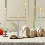 Gedengni 10" Dripless Floral Taper Candles - 4 Pack White Unscented for Weddings & Events - Image 7