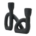 Bloomingville Modern Black Double Taper Candle Holder - Sculptural Design for Stylish Decor - Image 6